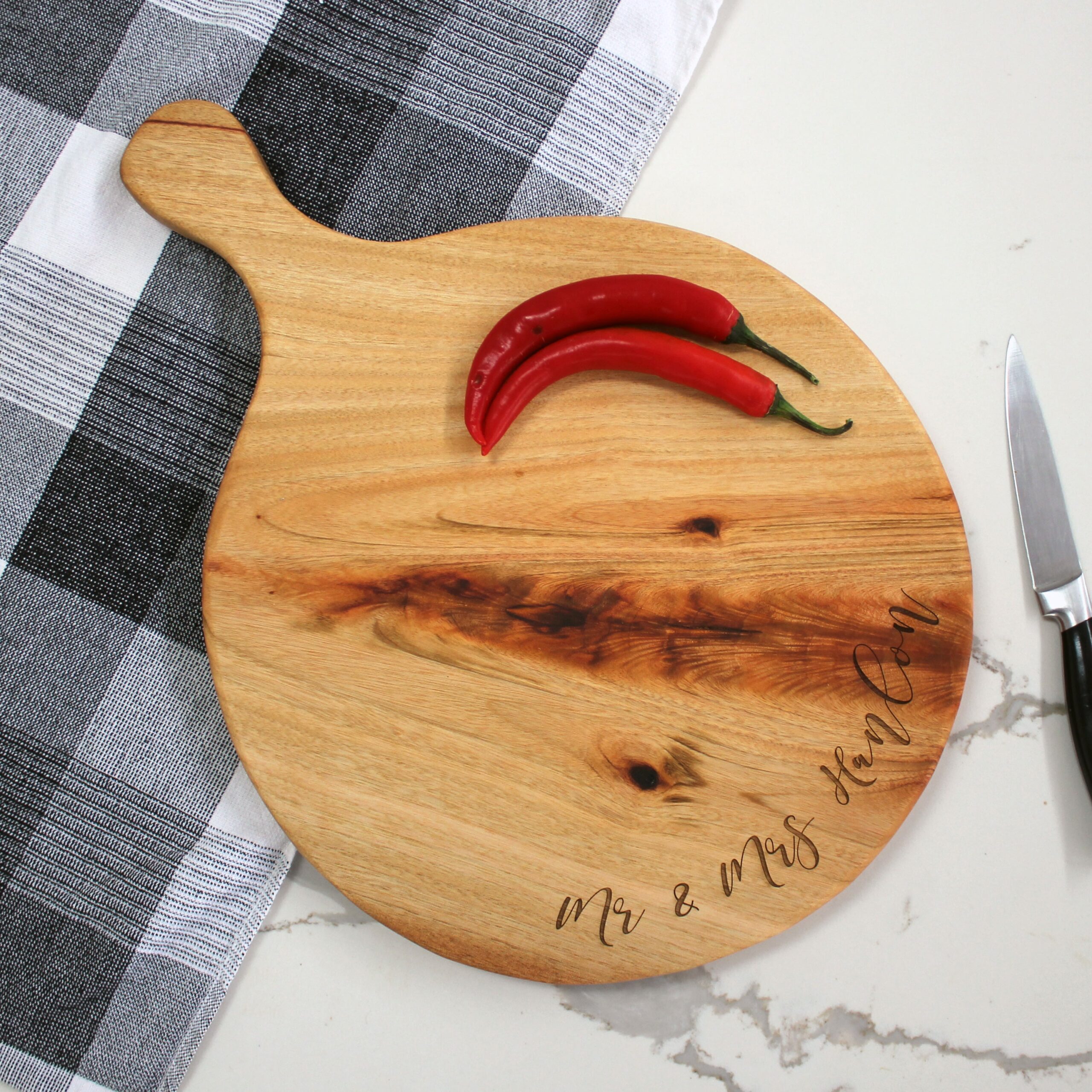 Custom laser engraved timber board made on the Gold Coast